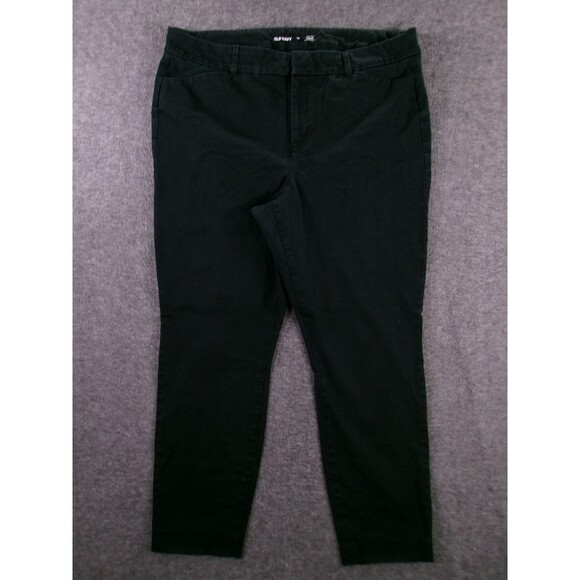 Old Navy Pants Women 14 Black Capsule Everyday Minimalist Pixie Chino Never Fade - Picture 1 of 16